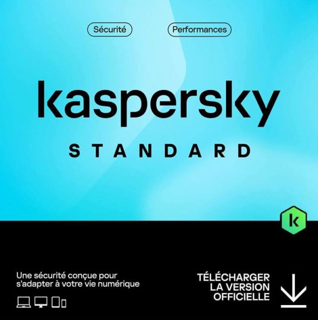 	AntiVirus Kaspersky Standard 2024 / 3PC - 1AN - Electronique